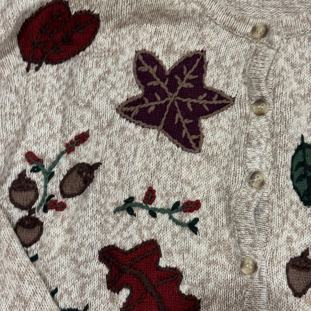 Vintage Paul Harris Designs Women Embroidered Knit Cardigan Size M - Picture 2 of 4